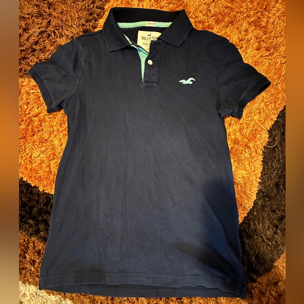 Hollister, Men’s, Navy Blue, Polo, T-Shirt
